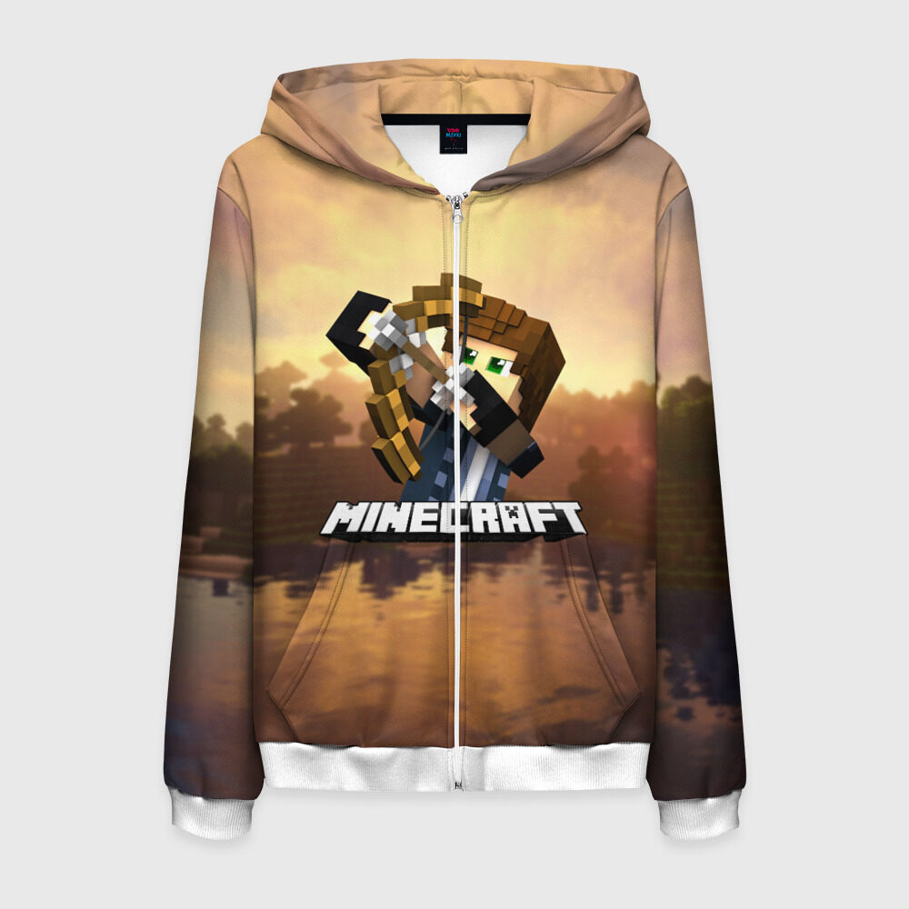 Мужская толстовка 3D на молнии Майнкрафт фото