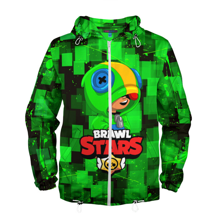 Мужская ветровка 3D BRAWL STARS LEON фото