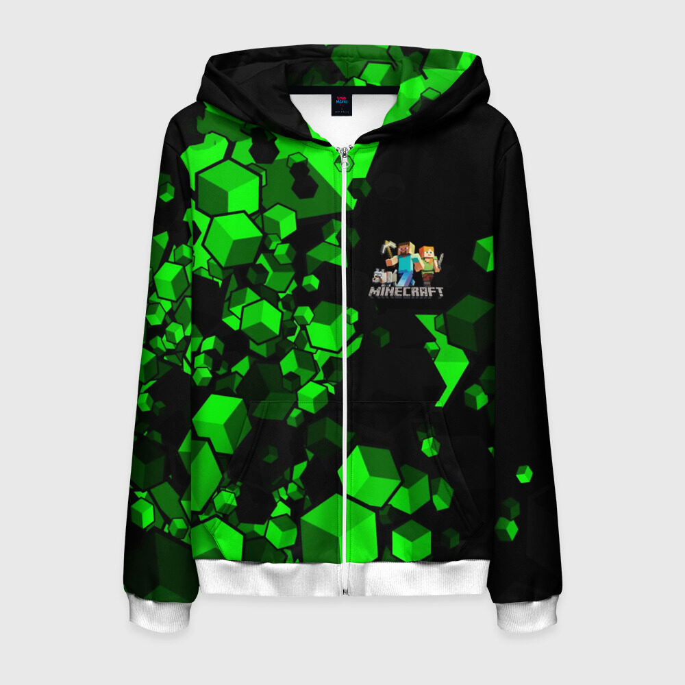 Мужская толстовка 3D на молнии MINECRAFT фото