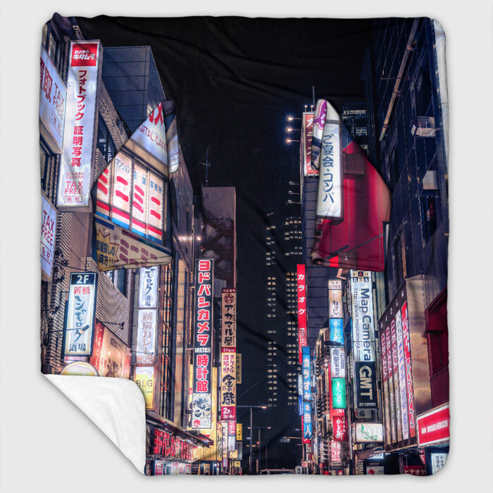 Плед с рукавами Ночной Токио фото