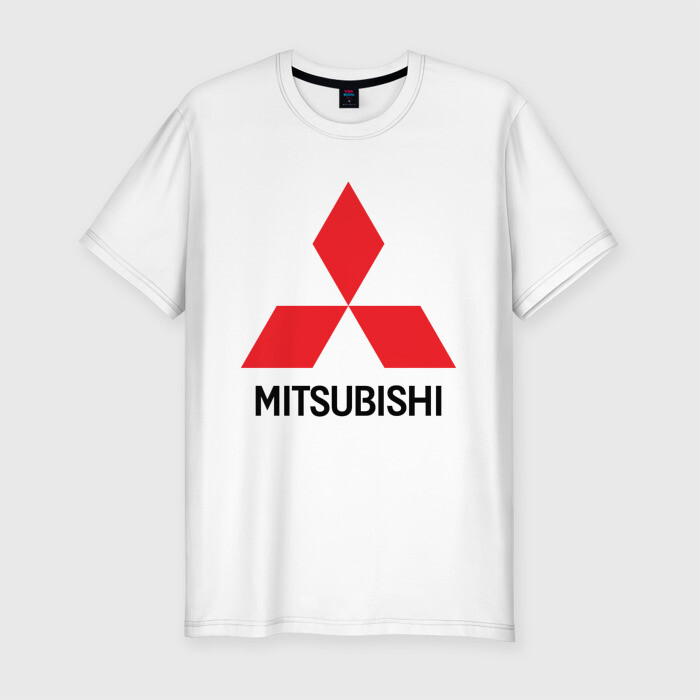 Мужская футболка хлопок Slim MITSUBISHI фото