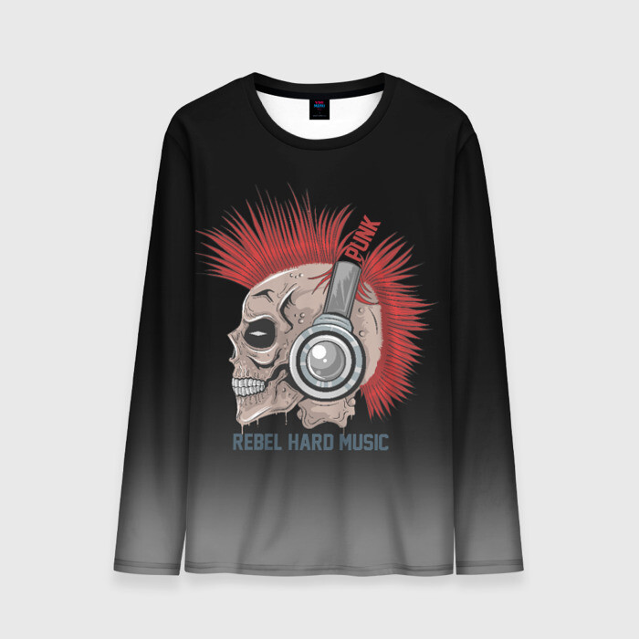 Мужской лонгслив 3D Rebel hard music фото
