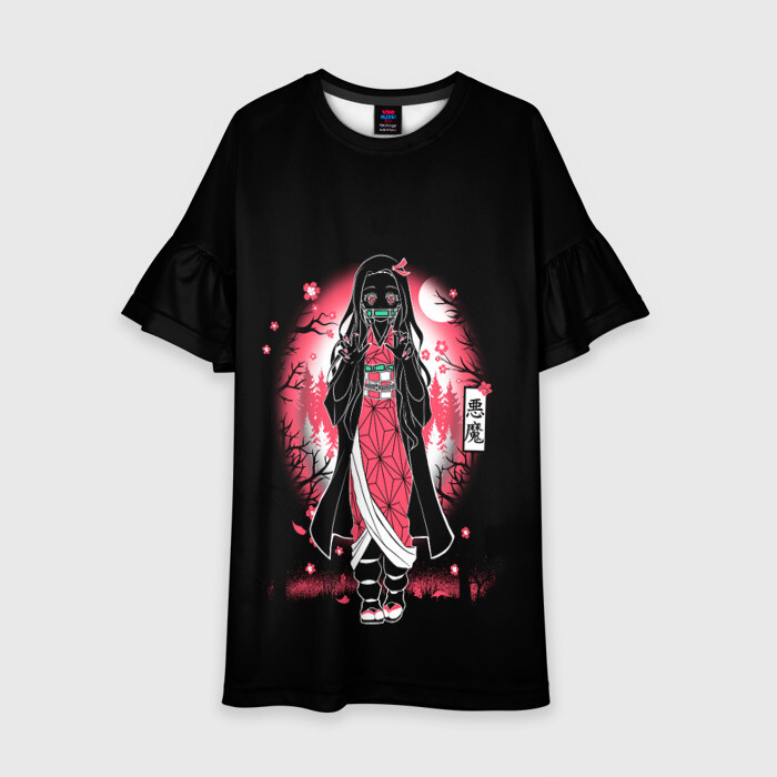 Детское платье 3D KIMETSU NO YAIBA | НЕЗУКО КАМАДО (Z)  фото