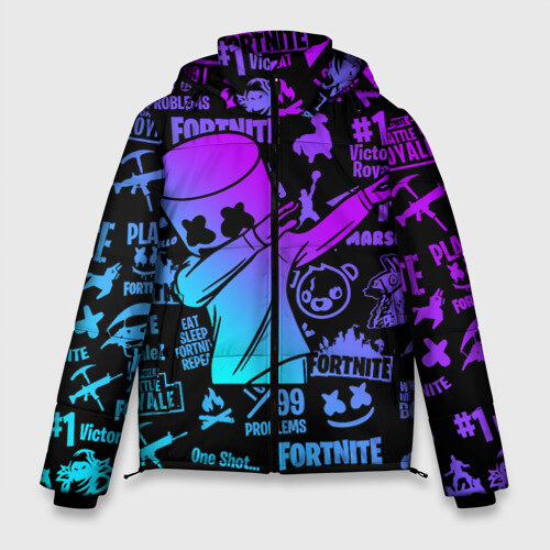 Мужская зимняя куртка 3D FORTNITE X MARSHMELLO фото