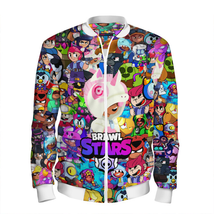 Мужской бомбер 3D BRAWL STARS LEON фото