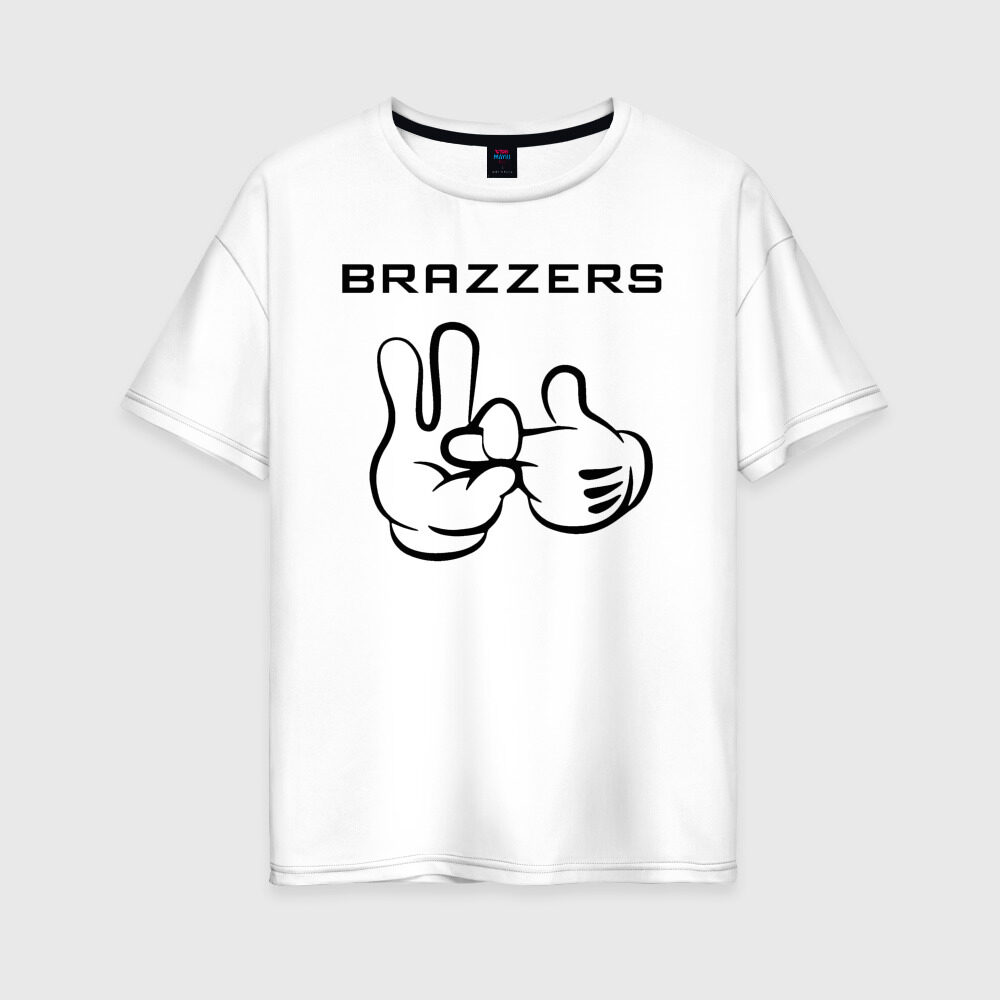 Женская футболка хлопок Oversize Brazzers фото