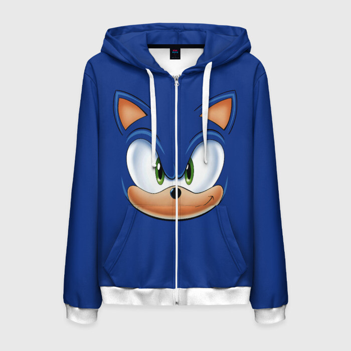 Мужская толстовка 3D на молнии SONIC фото