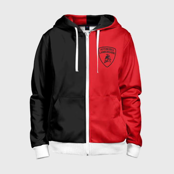 Детская толстовка 3D на молнии Lamborghini фото