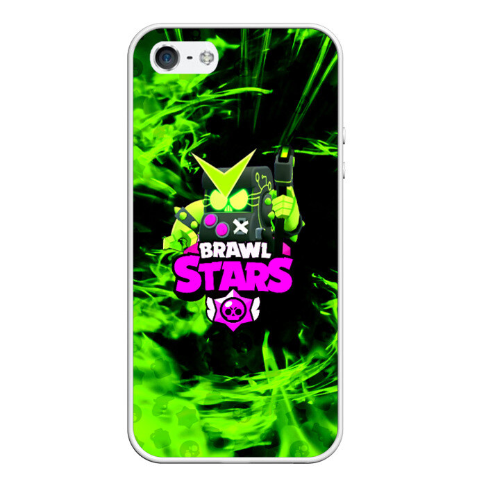 Чехол для iPhone 5/5S матовый BRAWL STARS8BIT VIRUS фото