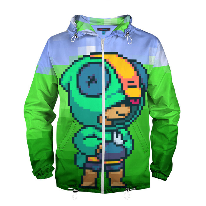 Мужская ветровка 3D Brawl Stars Leon pixel фото