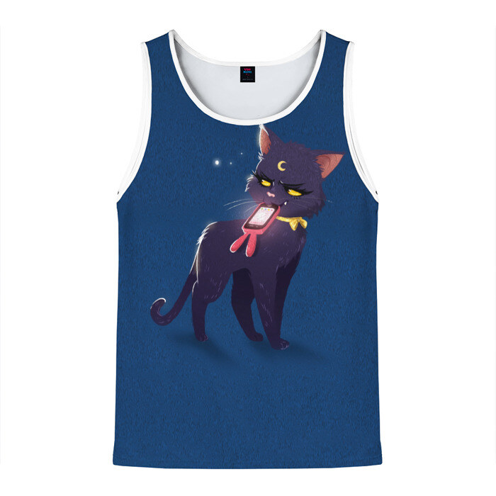 Мужская майка 3D КИСА С ТЕЛЕФОНОМ фото