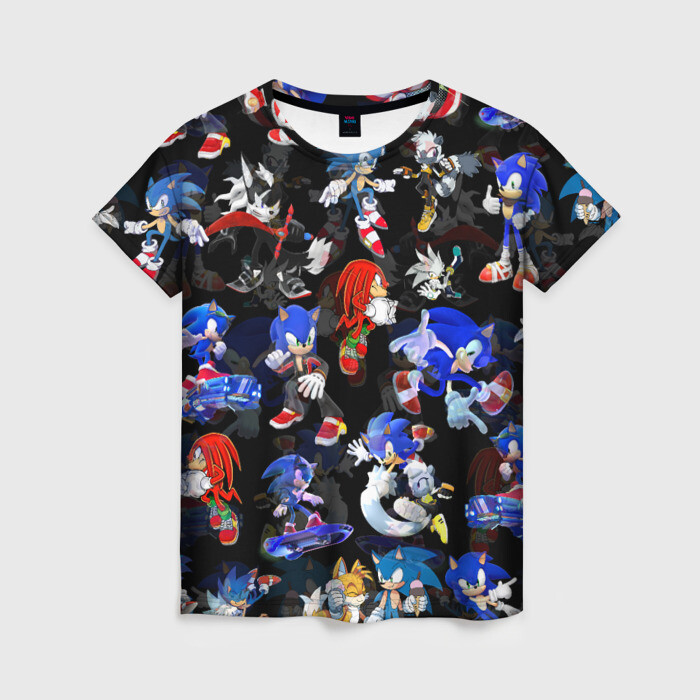 Женская футболка 3D Sonic паттерн фото