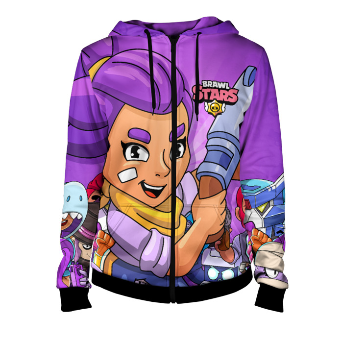 Женская толстовка 3D на молнии BRAWL STARS SHELLY фото
