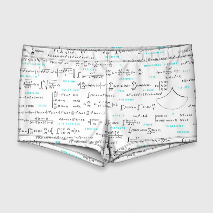 Мужские купальные плавки 3D Математические формулы фото