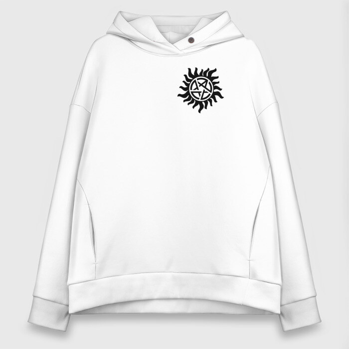 Женское худи Oversize хлопок Supernatural Pentagram фото