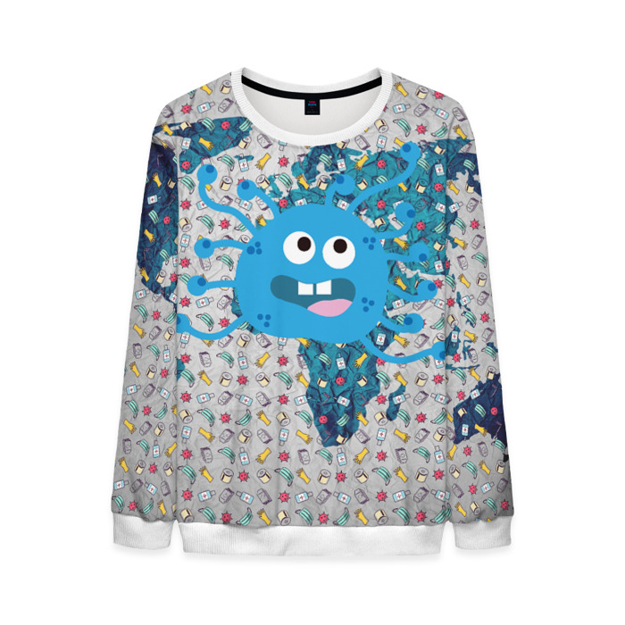 Мужской свитшот 3D covid-19 на карте коронавирус фото