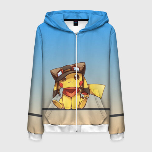 Мужская толстовка 3D на молнии Пикачу фото