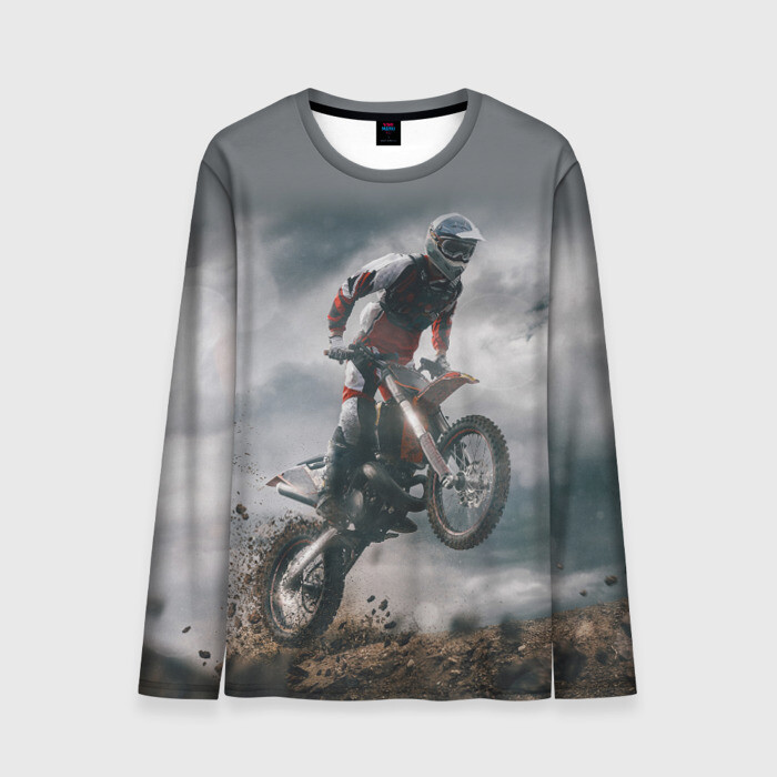 Мужской лонгслив 3D Мото Кросс КТМ (+спина) фото
