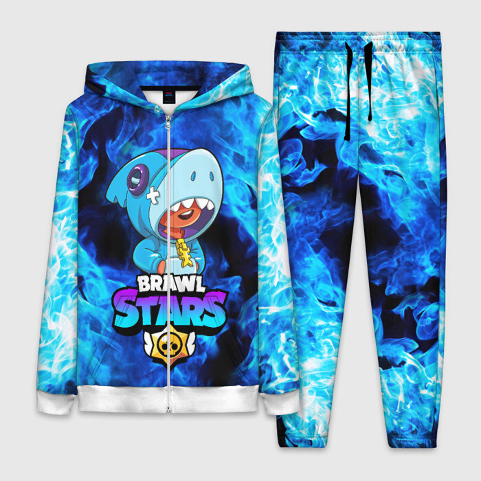 Женский костюм 3D BRAWL STARS LEON SHARK фото