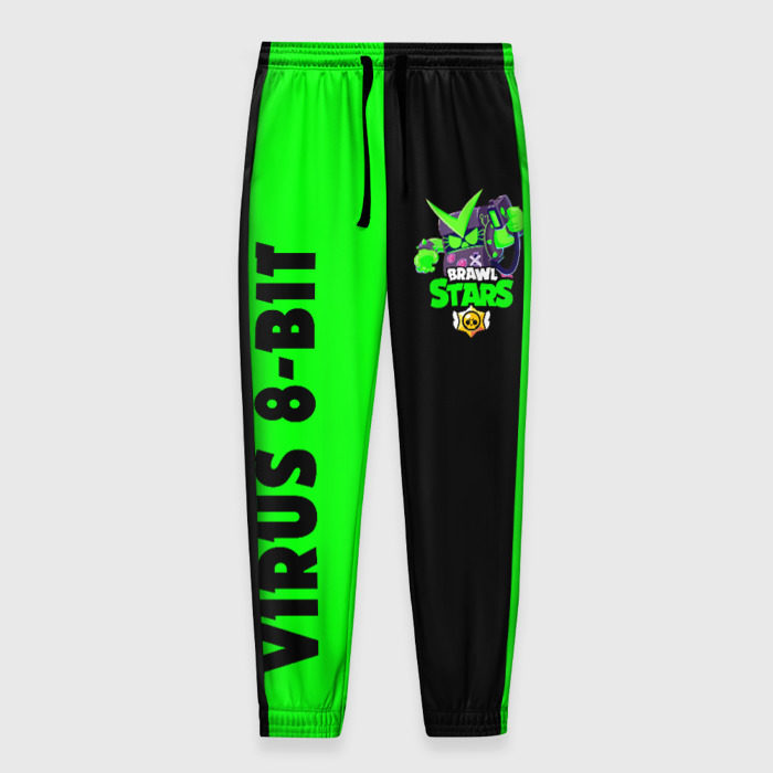 Мужские брюки 3D Brawl stars virus 8-bit. фото