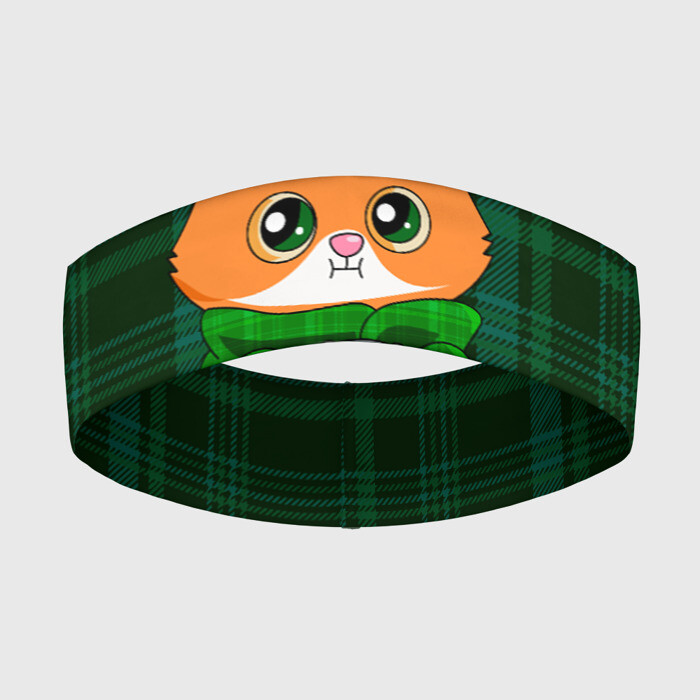 Повязка на голову 3D Котёнок в пледе фото