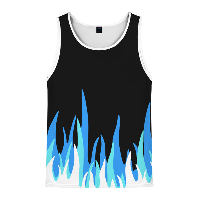 Мужская майка 3D Синее пламя фото