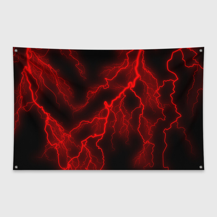 Флаг-баннер МОЛНИЯ RED NEON фото