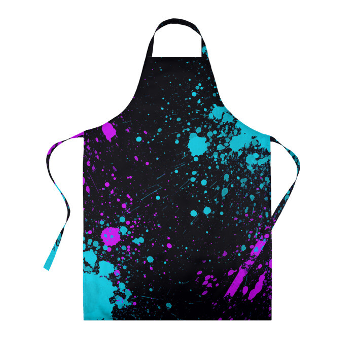 Фартук 3D БРЫЗГИ КРАСКИ NEON фото