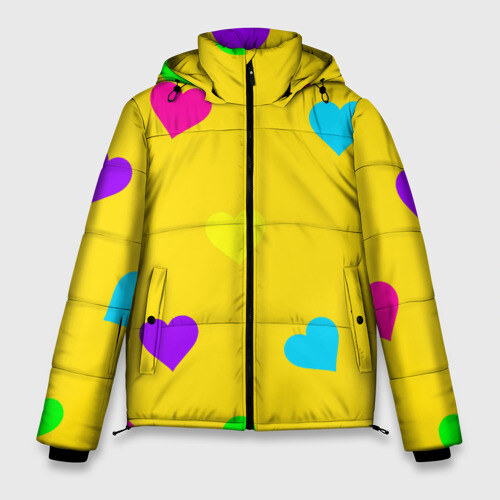Мужская зимняя куртка 3D СЕРДЕЧКИ фото
