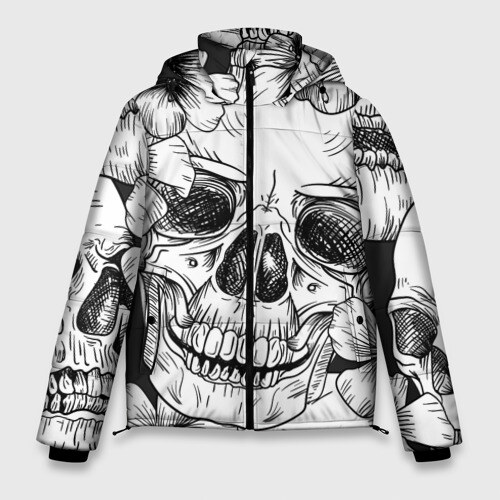 Мужская зимняя куртка 3D Цветочный череп фото