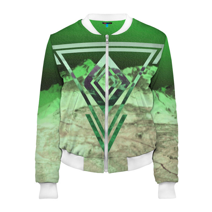 Женский бомбер 3D ИЗУМРУД фото
