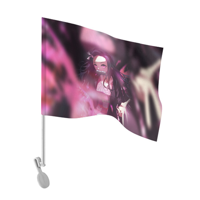 Флаг для автомобиля NEZUKO | DEMON SLAYER KIMETSU NO YAIBA | КЛИНОК РАССЕКАЮЩИЙ ДЕМОНОВ фото