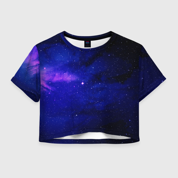 Женская футболка Crop-top 3D КОСМОС фото