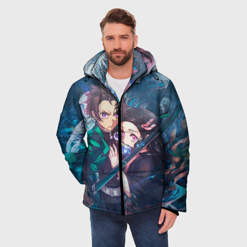 Мужская зимняя куртка 3D KIMETSU NO YAIBA фото
