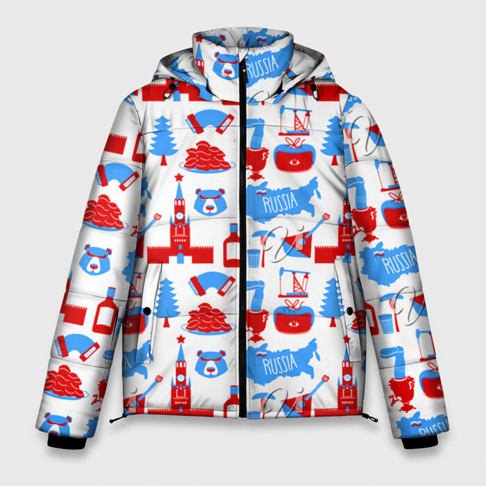 Мужская зимняя куртка 3D РОССИЯ УЗОР фото