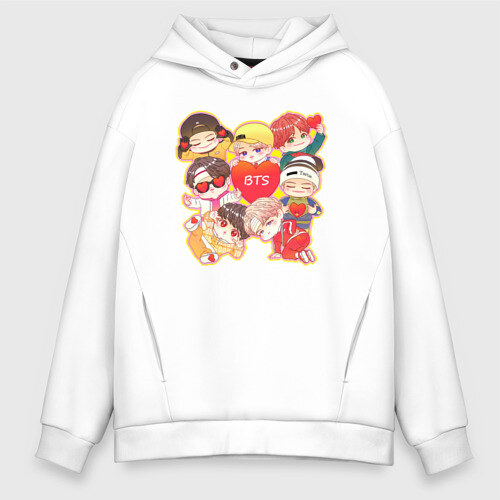 Мужское худи Oversize хлопок BTS CHIBI фото