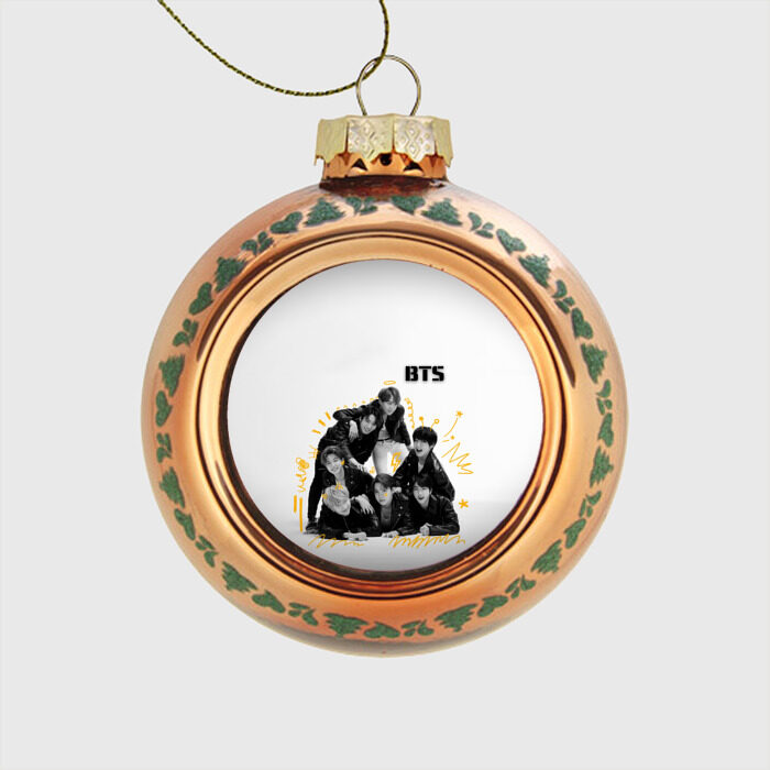 Стеклянный ёлочный шар BTS фото