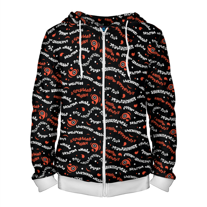 Мужская толстовка 3D на молнии Заводной апельсин фото