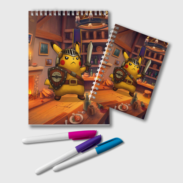 Блокнот Пикачу рыцарь фото