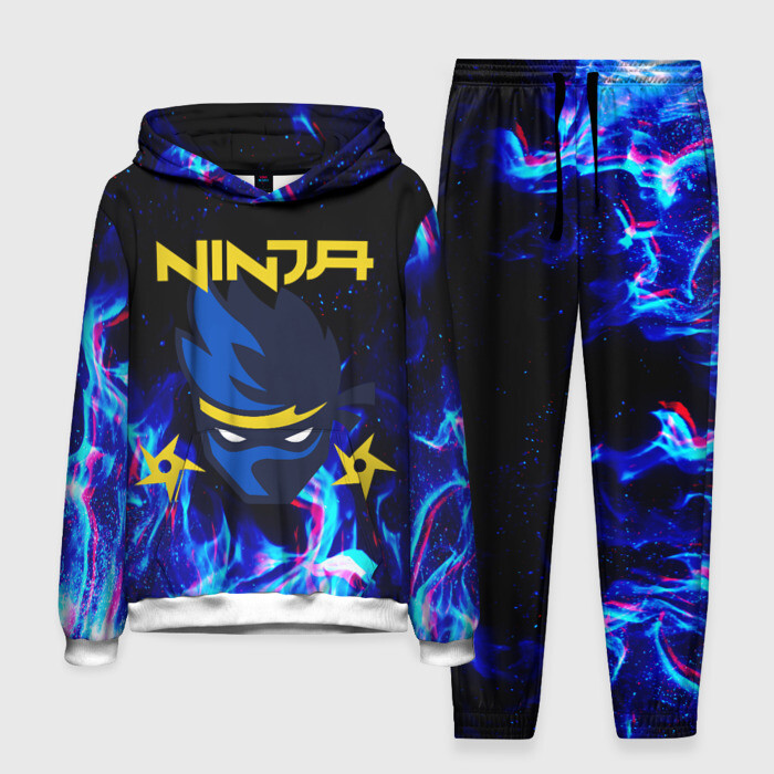 Мужской костюм 3D (с толстовкой) FORTNITE NINJA | ФОРТНАЙТ НИНДЗЯ фото
