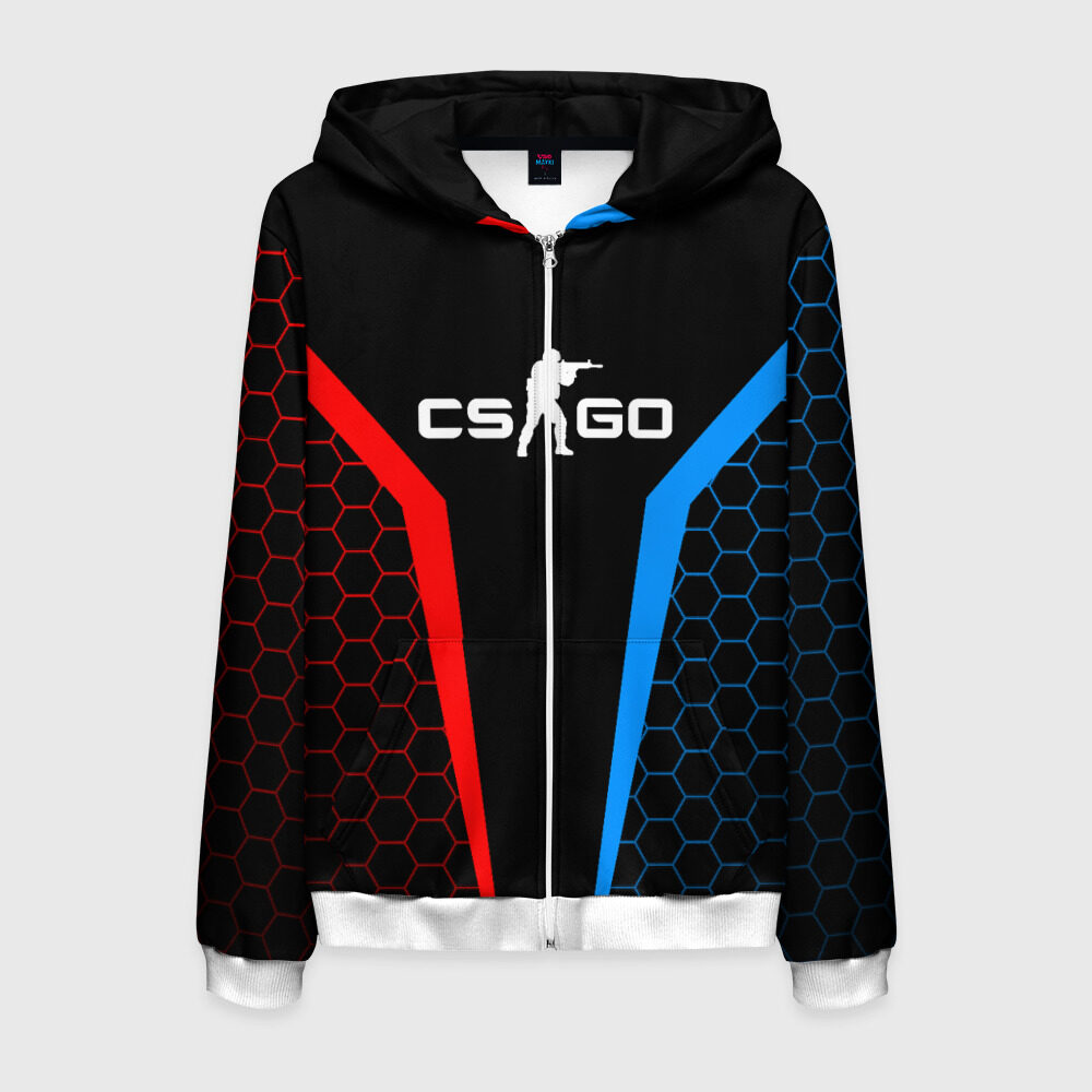 Мужская толстовка 3D на молнии CS GO фото