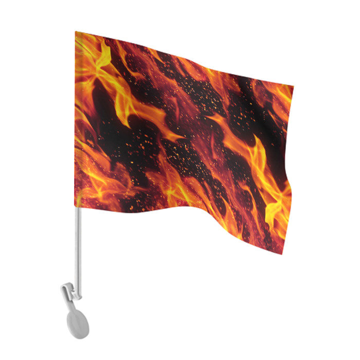 Флаг для автомобиля ЯЗЫКИ ПЛАМЕНИ фото