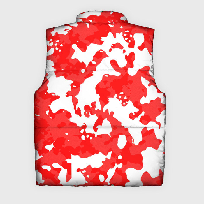 Мужской жилет утепленный 3D Красно белая фото