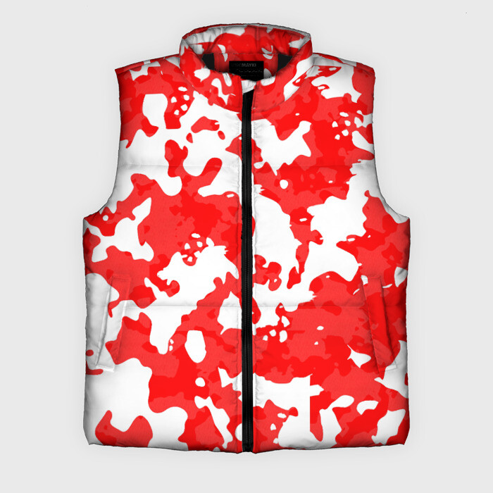 Мужской жилет утепленный 3D Красно белая фото