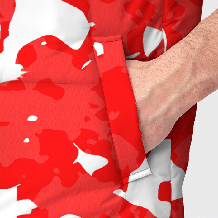 Мужской жилет утепленный 3D Красно белая фото