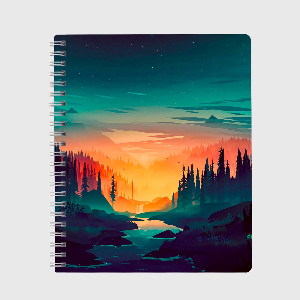 Тетрадь Закат Лес фото