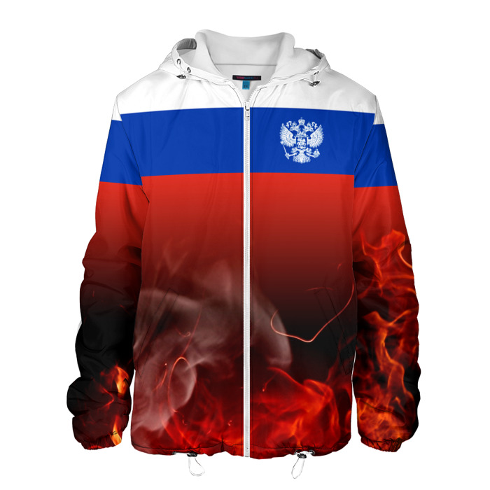Мужская куртка 3D Россия огонь фото
