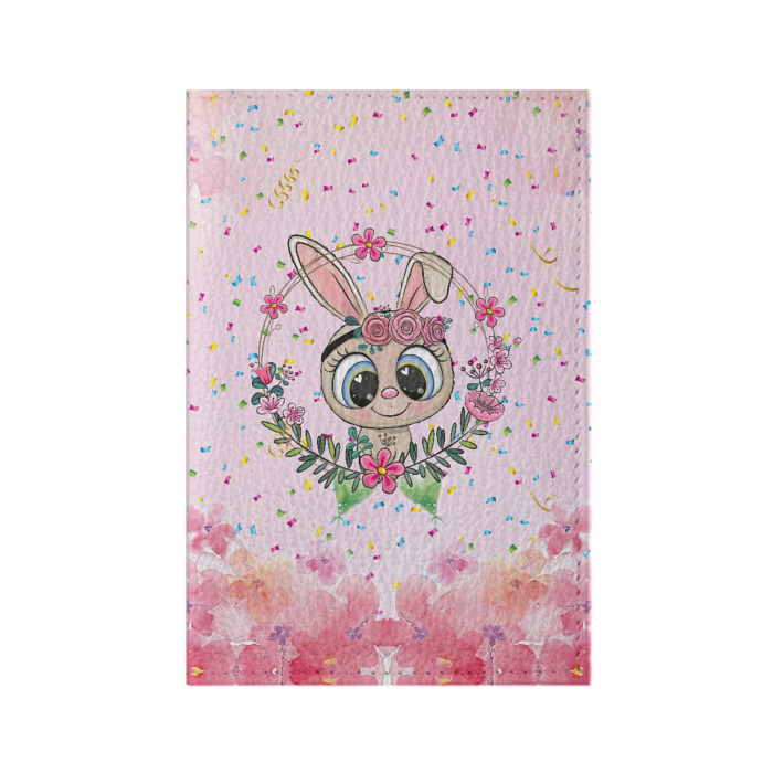 Обложка для паспорта матовая кожа Милый зайка фото