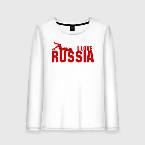 Женский лонгслив хлопок I love Russia фото