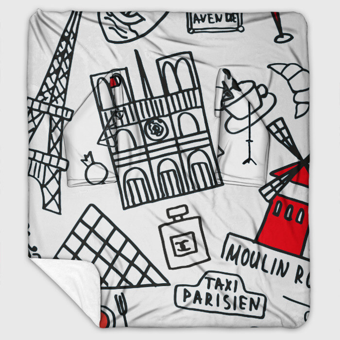 Плед с рукавами Париж Достопримечательности фото